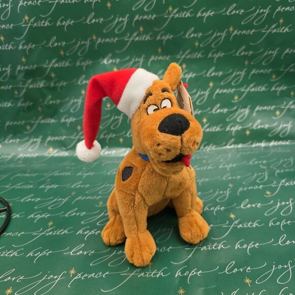 Retired TY‎ Scooby-Doo Plush W/ Santa Hat 7" Stuffed Animal RARE 2010 Christmas - Picture 2 of 10